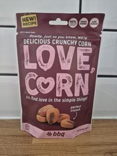 Love Corn BBQ Crunchy Corn Snacks Gluten Free High Fibre Low Sugar 115g Bag