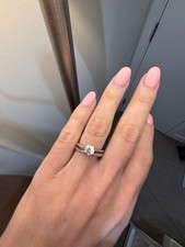 Platinum 950 Engagement Ring and Wedding Band Set 0.77ct IGI Certified Diamond