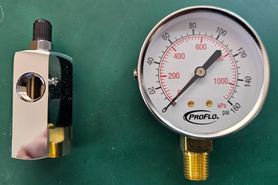 #ad ProFlo PFPG160L Pressure Gauge PFGTBA Gas Test Block Lot $29.99