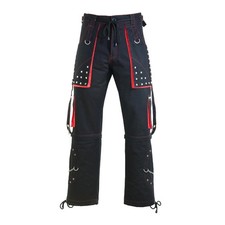 Men's Gothic Pant Black Buckles Chains Straps Pants Trousers Punk Cyber Trousers