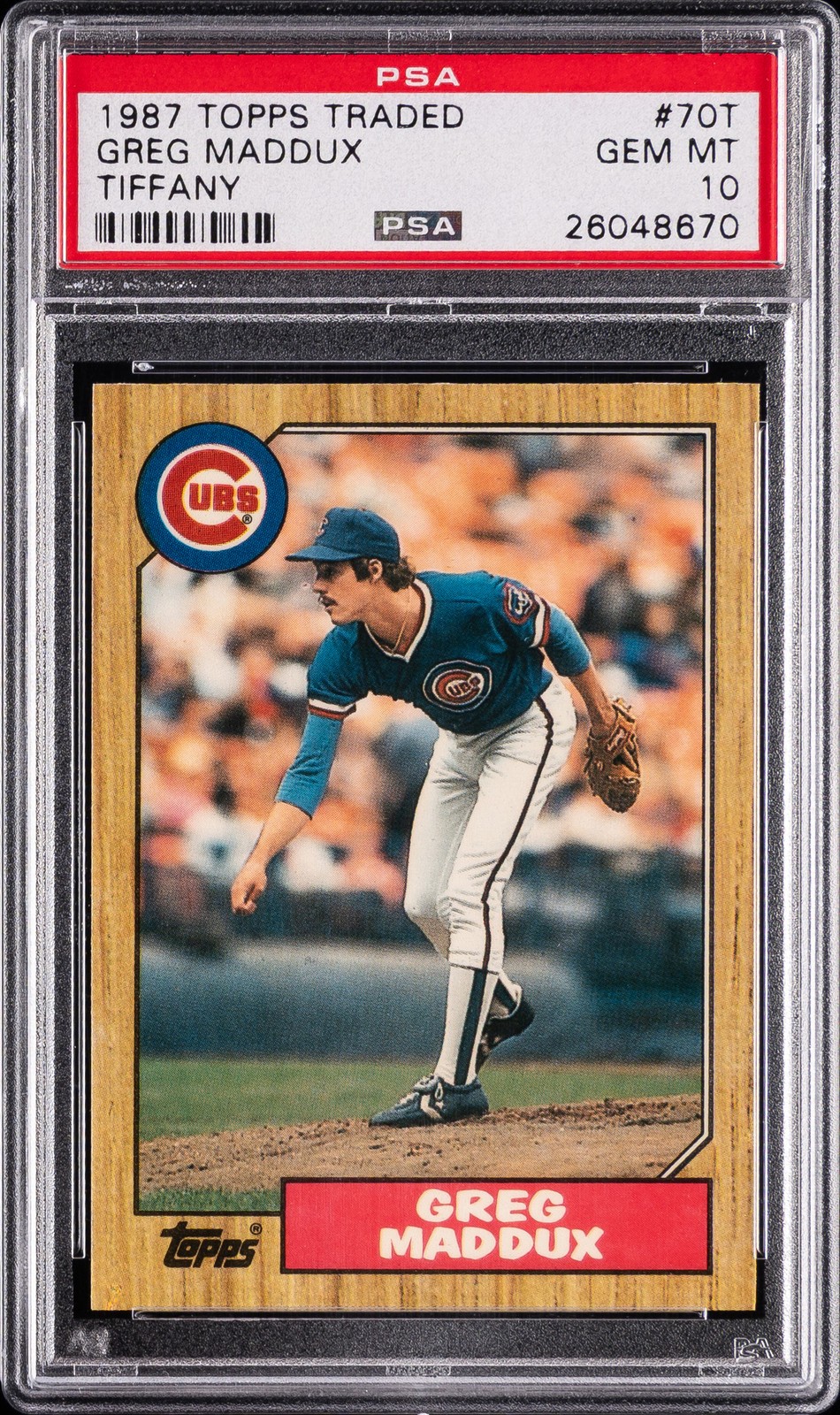 1987 TOPPS TRADED TIFFANY #70T GREG MADDUX PSA 10