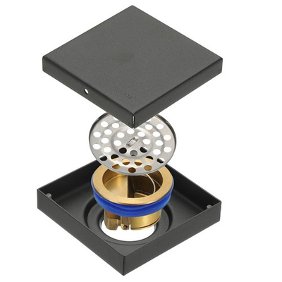 #ad Odor proof Shower Drain Square Backflow Preventer Floor Drain Black $20.69