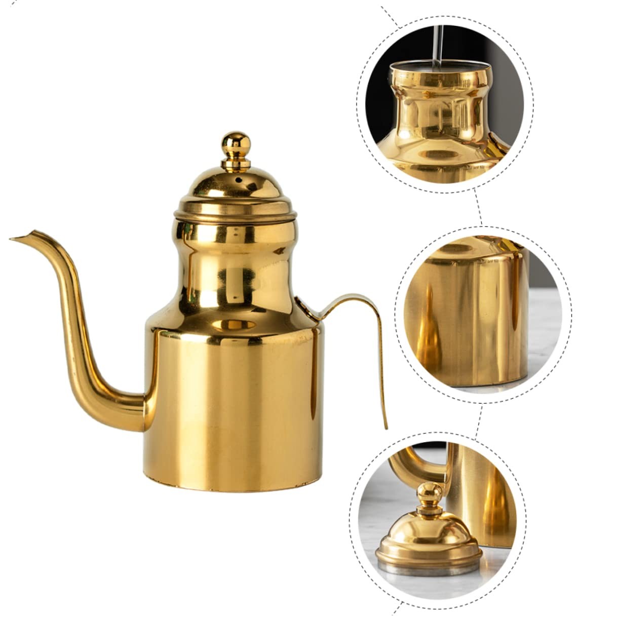 Stainless Steel Grease Container, Curved Handle, Oil Storage Pot, Kitchen, Bacon