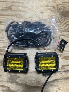 NAOEVO 4 Inch LED Pod Lights, 120W 12,000LM Yellow LED Fog/Driving/Off Road
