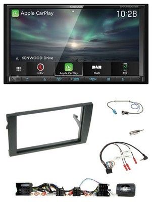 Kenwood Bluetooth USB 2DIN Lenkrad TMC DAB Navigation für Audi A4 2001-2008