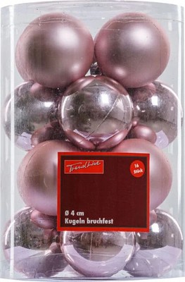 TrendLine Christbaumkugeln 16 Kugeln Ø 4 cm Rosa Weihnachtskugeln Weihnachten