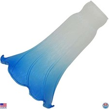 Bieye LS04 Lily Flower Blown Glass Lampshade - Elegant White  Blue, I.D. 1.26