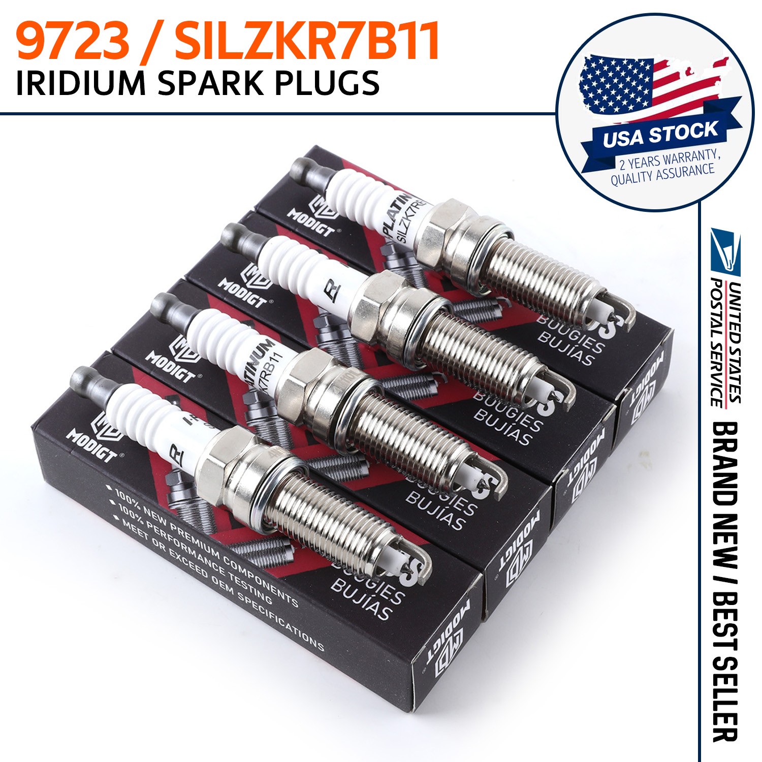 4Pcs 18846-11070 Spark Plugs For Hyundai Elantra Santa KIA SILZKR7B11 9723