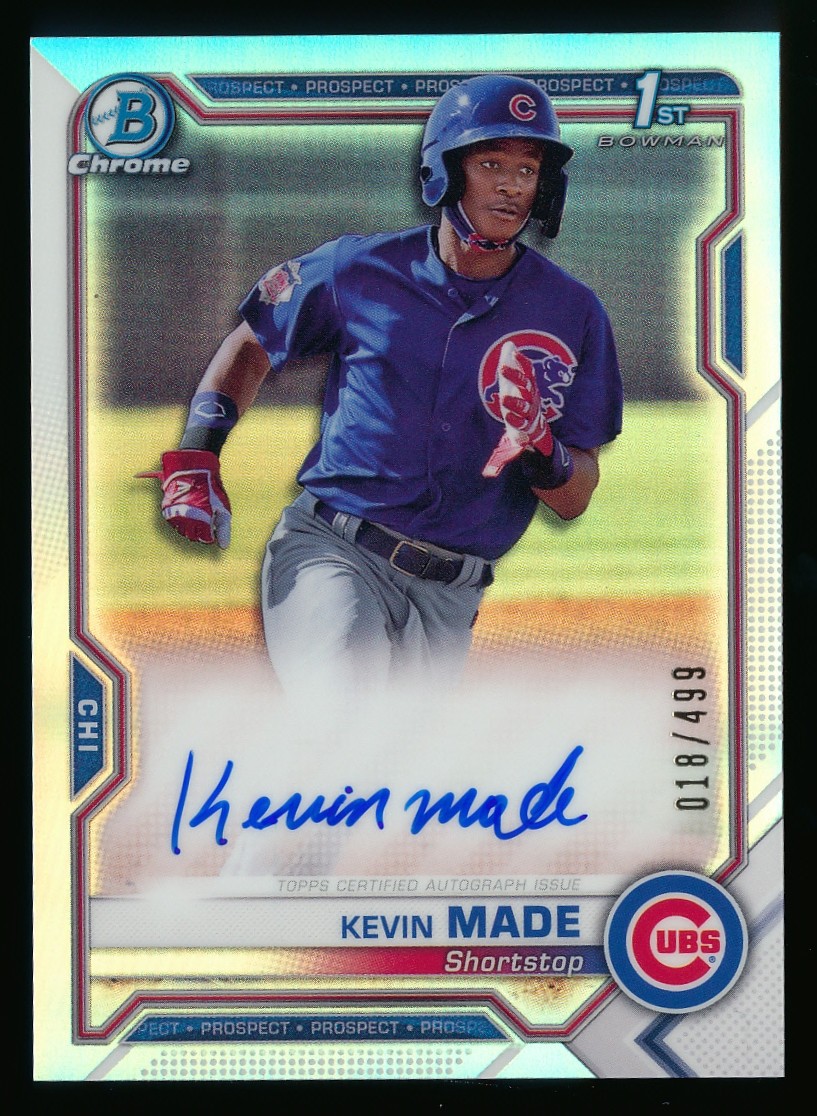 KEVIN MADE 2021 BOWMAN CHROME REFRACTOR AUTO RC #18/499 NATIONALS AUTOGRAPH ROOK