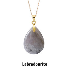 New Fashion Natural Stone Crystal Pendant Teardrop Simple Pendant Necklace Earri