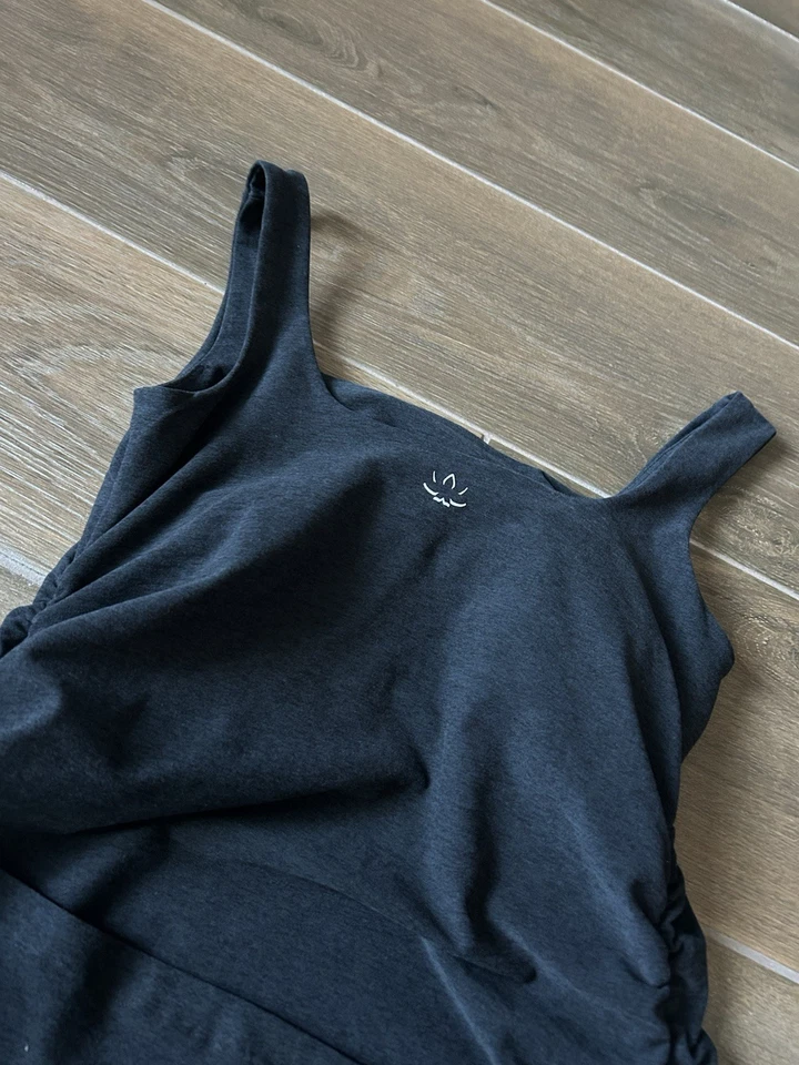 BEYOND YOGA Beyond The Bump Black Maternity Midi Dress Small - Image 2 of 3