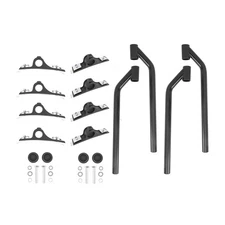 Poly Fender Mounting Kit Black For Semi Truck 19.5" - 24.5" Rear Dual Rear Wheel