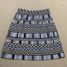 J. Crew Womens sz 8 Skirt Multicolor Geometric Pockets A-Line