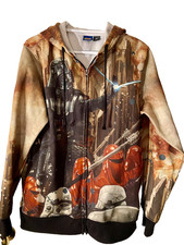 Star Wars Jacket Hoodie Zip Darth Vader Sz Medium M All Over Graphic Lucas Film