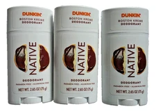 Native Dunkin’ Donuts Boston Kreme Deodorant 2.65oz Limited Edition / Lot of 3