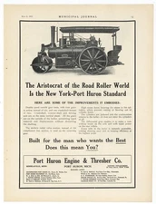 1912 Port Huron Engine & Thresher Ad: New York Port Huron Standard Road Roller
