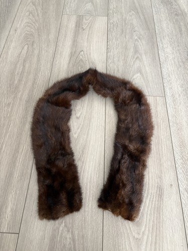 Vintage Brown Real mink fur scarf, wrap, neck warmer - Picture 2 of 9