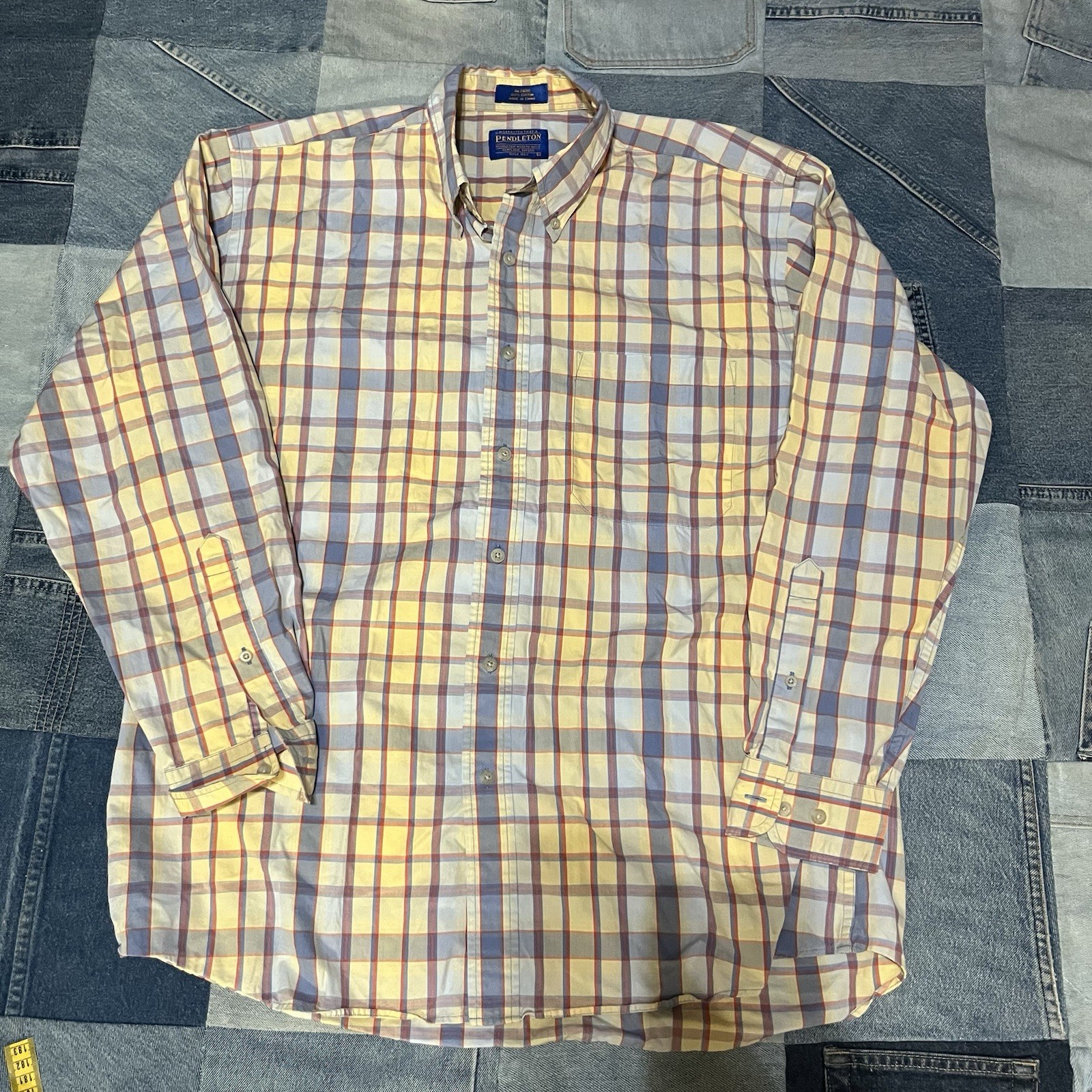 Pendleton Plaid Long Sleeve Button Large - image 1