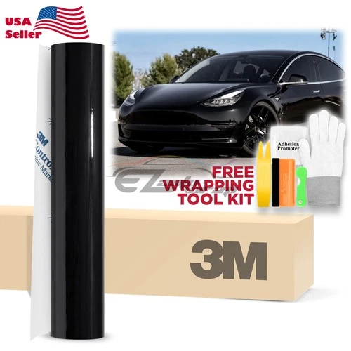 Genuine 3M Gloss Black Vinyl Wrap Car Auto Sticker Film Decal Bubble Free Sheet