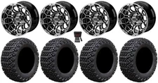 LSI Hercules 14" Golf Wheels Machined 23" X-Trail Tires E-Z-GO & Club Car