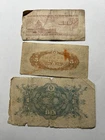 Japan Vintage Banknotes Lot of 3  5 Sen 1 Yen Old Paper Money Collectible #0615