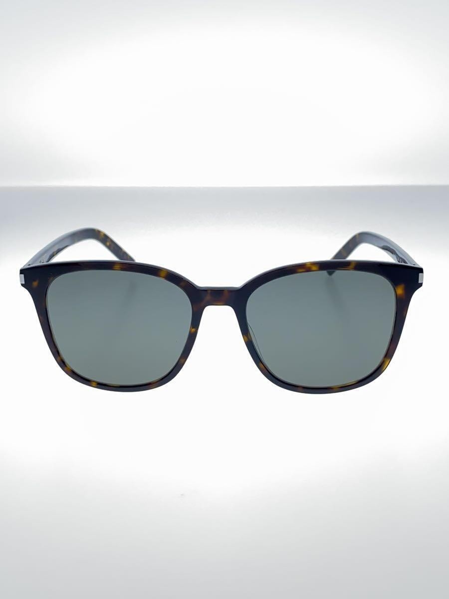 Occhiali da sole Saint Laurent Wellington montatura sottile marrone nero