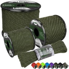 Paracord Reflective 1000lb, 50/100/200/500/1000ft 4mm, 13 Strand Paracord Rop...