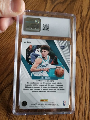 2023-24 Panini Phoenix #140 LaMelo Ball Blue Ice Hornets CGC Gem Mint 10 Low Pop - Picture 3 of 3