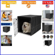 XL Black Polyester Dog Crate Cover for 48-inch Wire Kennels, Machine Washable