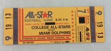 NFL 1974 07/26 Miami Dolphins vs College All-Stars Full Game Ticket - Orange