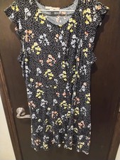 Loft Plus Womens Size 18 Dress Black Floral Sleeveless