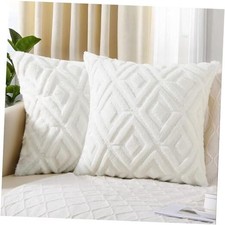 Spring Throw Pillow Covers 18x18 Set of 2, 18" x 18" Pack of 2 Cream White