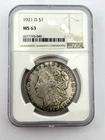 1921-D Morgan Silver Dollar NGC MS63