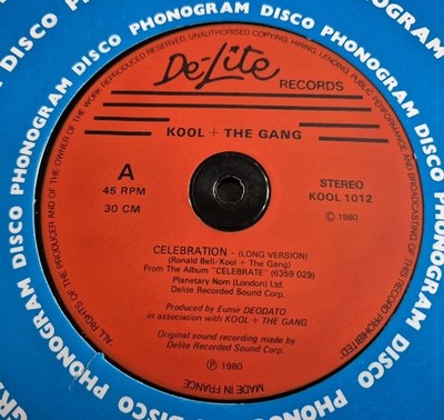 KOOL AND THE GANG - CELEBRATION 12'' KOOL 1012 DE-LITE RECORDS 1980 VG++!
