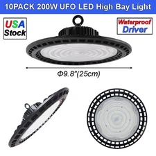 2-10 Pack 200W UFO Led High Bay Light Industrial Commercial Logistic Center Lamp