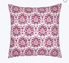 John Robshaw Hayati 22 x 22 Decorative PIllow Cover Block Print Boho NWT Pink