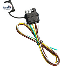 18 Inch Pure Copper 4 Pin 5 Wire Trailer Wiring Harness Plug Male End Replacemen