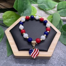 Handmade Bead Stackable 6.5  Plus Stretch Bracelet New Free Ship Charm B8709