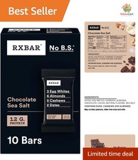 High Protein Chocolate Sea Salt Bars - 12g Protein, Gluten-Free Snack for Energy