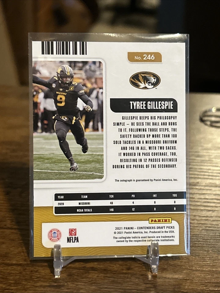 2021 Contenders Draft Picks TYREE GILLESPIE College Ticket Rookie Auto #246 - Image 2 of 2