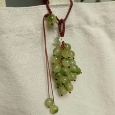 Simulated Green Grape Pendant Keychain Cute Sweet Beaded Bag Car Ornaments Decor