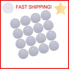 SATINIOR 100 Pcs Metal Stamping Blanks, 1 Inch Round Metal Tags with Hole Alumin