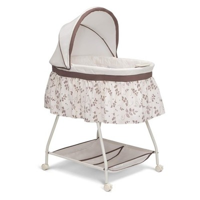 Delta Children Sweet Beginnings Bassinet-Portable Crib w/ Lights Falling Leaves