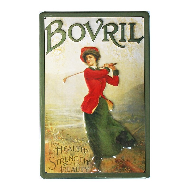 Plaque métal BOVRIL publicitaire bombée en relief - Dimension 20x30cm
