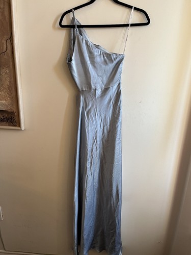 Shona Joy La Lune Asymmetrical Gathered Maxi Dress in Blue Size 2 - Picture 18 of 21