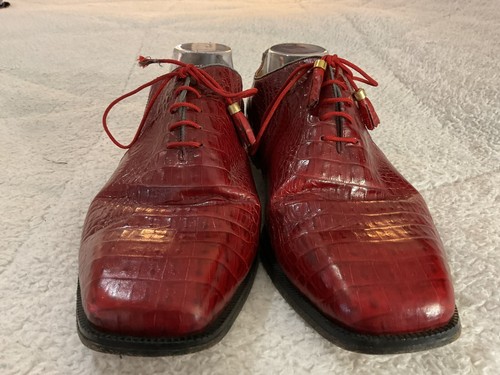 Marco Vicci Canton Burgundy Croc Embossed Tassel Dress Shoes Men's US Size 15 M - Picture 11 of 16