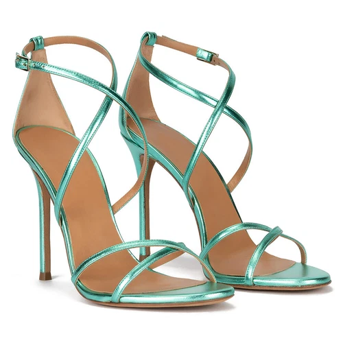 Women's Peep Toe High Heels Cross Strap Stilettos Wedding Sandals Party Shoes - Picture 26 of 33