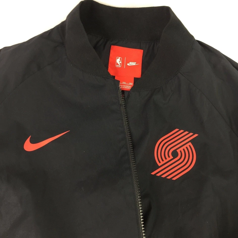 Nike NBA Portland Trail Blazers Rip City Womens Varsity Jacket Black and Red 3XL - Image 2 of 4