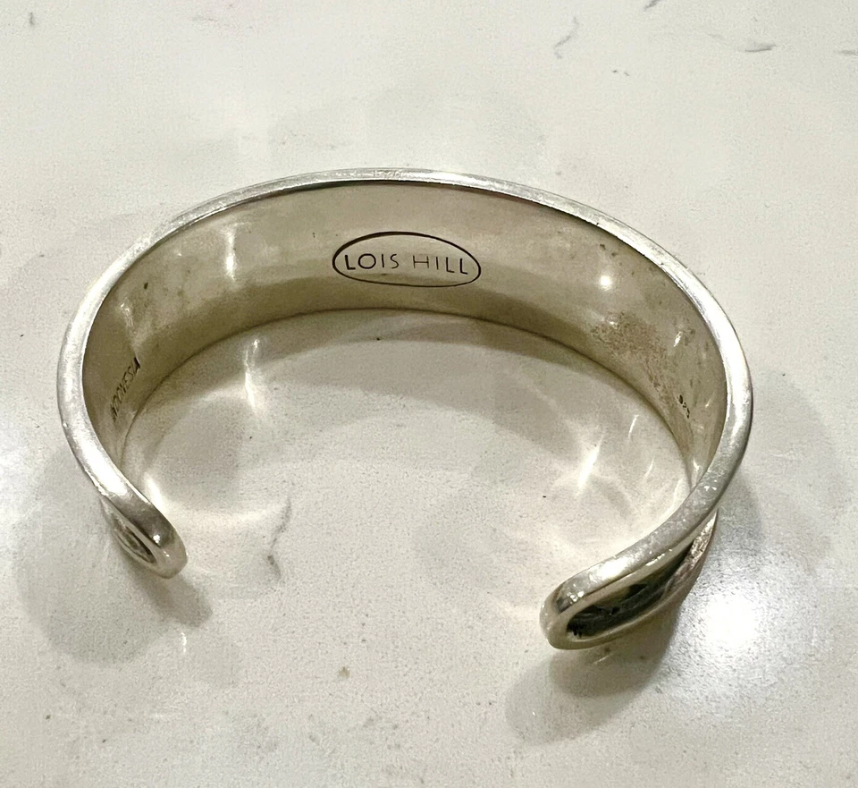 Brazalete de diseño hecho por Lois Hill 7 1/2 L pesado 41,8 gr Foto 3 de 4