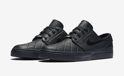 black leather nike dunks